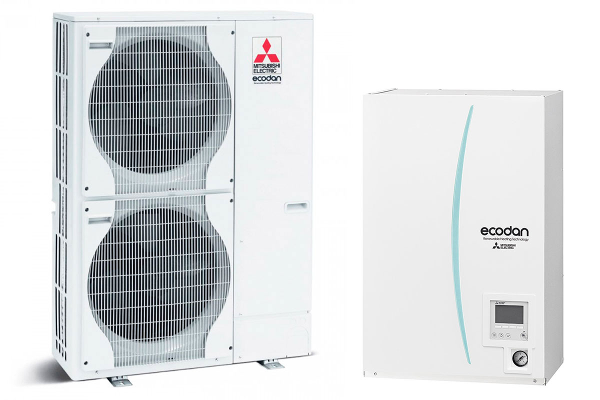 Термопомпа Mitsubishi Electric ERSC-VM2D/PUHZ-SW120VHA, 16 kW, отопление, охлаждане и БГВ
