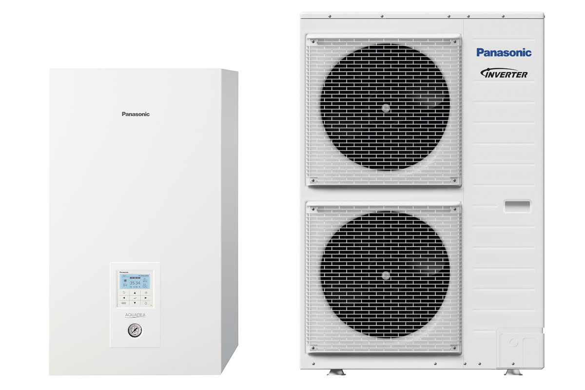 Термопомпа Panasonic Aquarea WH-SDC12H9E8/WH-UD12HE8, 12 kW, отопление, охлаждане и БГВ